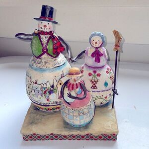 Jim Shore‎ 2006 Warm Hearts on A Frosty Day Snowman Family figurines
